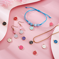 72Pcs 12 Styles Mother's Day Alloy Enamel Charms&nbsp;ENAM-GA0001-16