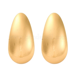 女性用304ステンレススチールスタッドピアス  イオンプレーティング（ip）  ティアドロップ  18KGP本金メッキ  25x12.5mm&nbsp;EJEW-L296-028G