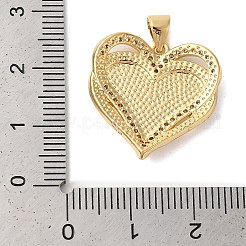 Heart Brass Micro Pave Cubic Zirconia Pendants&nbsp;KK-K385-045G