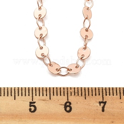 Brass Cable & Flat Sequin Chains Necklaces for Women&nbsp;NJEW-D302-44RG