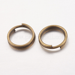 アイアンスプリットリング  ダブルループ丸カン  カドミウムフリー＆ニッケルフリー＆鉛フリー  アンティークブロンズ  7x1.4mm  内径約6.3mm  約1200個/100g&nbsp;X-JRDAB7mm-NF