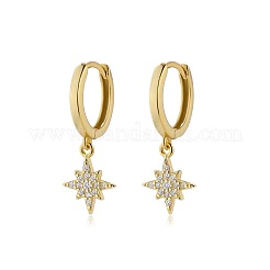 Elegant S925 Silver Star Earrings with Micro Inlaid Zirconia&nbsp;DE4075-1