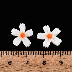 天然淡水シェルビーズ連売り  エナメル  花  ホワイト  14x14.5x4.5mm  穴：0.9mm  約30個/連  14.69インチ（37.3cm）&nbsp;SHEL-F004-04-01