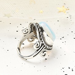 Opalite Adjustable Rings&nbsp;RJEW-I108-01AS-05