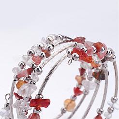 Five Loops Wrap Gemstone Beads Bracelets&nbsp;BJEW-JB02589