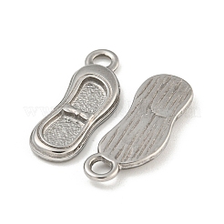 変色しない304ステンレススチールペンダント  バレエシューズチャーム  ステンレス鋼色  21.5x18x2mm  穴：2.4mm&nbsp;STAS-N103-104P
