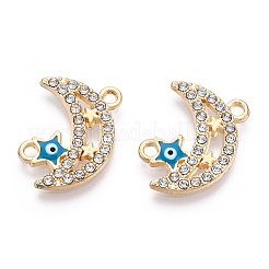 Moon Alloy Enamel Connector Charms&nbsp;ENAM-T013-13KC-01
