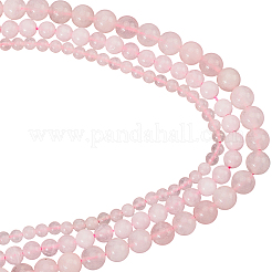 3連売り 3スタイル 天然ローズクォーツビーズ連売り  ラウンド  染め  4~8mm  穴：1mm  1連/スタイル&nbsp;G-PA0001-39