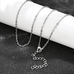 変色しない304ステンレススチールアズキチェーンネックレス  カニカン付き  ステンレス鋼色  31.4インチ（80cm）  1.6mm&nbsp;X-STAS-T040-PJ204-80