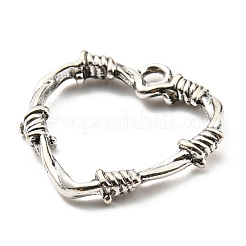 メッキ合金ペンダント  とげの愛  アンティークシルバー  23.5x24.5x3mm  穴：2mm&nbsp;PALLOY-D020-01AS