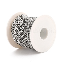 Tarnish Resistant 304 Stainless Steel Cuban Link Chains&nbsp;CHS-K016-03B-P
