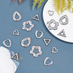 40Pcs 5 Style 304 Stainless Steel Linking Rings&nbsp;STAS-UN0023-67