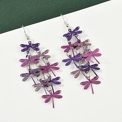 430 Stainless Steel Dragonfly Dangle Earrings&nbsp;EJEW-A137-04P-05