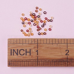 秋のテーマ  丸いガラスシードビーズを等級分けする  銀並ぶ  ミックスカラー  2x1.5mm  穴：0.3mm  約360~400PCS /カラー  6色  約2160~2400個/箱&nbsp;SEED-JP0007-05B