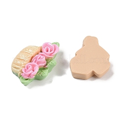 オペーク樹脂カボション  花  カラフル  14.5~20.5x23~29x5.5~9mm&nbsp;RESI-H162-11