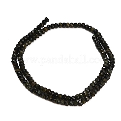 天然グリーブトルマリンビーズ連売り  多面カット  ロンデル  4x3mm  穴：0.7mm  約130~131個/連  15.39~15.51インチ（39.1~39.4cm）&nbsp;GG-CBAA9B4-C01-02
