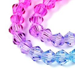 Gradient Color Baking Paint Glass Bead Strands&nbsp;LS-DGLA-A039-T6mm-A08