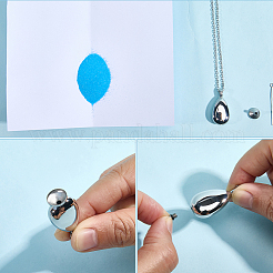 2Pcs 201 Stainless Steel Teardrop Memorial Urn Ashes Pendant Necklaces&nbsp;NJEW-CN0001-21S