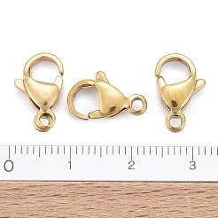 イオンプレーティング（IP）304ステンレススチールカニカン  オウムトリガークラスプ  18KGP本金メッキ  13x8x4mm  穴：1.5mm&nbsp;STAS-H353-E-02G