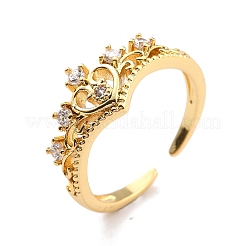 Clear Cubic Zirconia Heart Wing Open Cuff Ring for Women&nbsp;RJEW-C018-19G