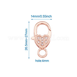 合金製ラインストーンカニカン  ミックスカラー  26.5~27x14x6.5mm  穴：4mm  5色  5個/カラー  25個/箱&nbsp;KK-KS0001-11