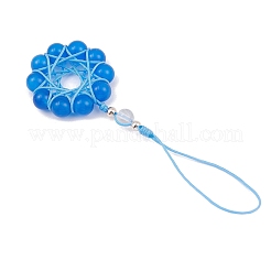 Cat Eye Flower Pendant Decorations&nbsp;HJEW-TA00419-03
