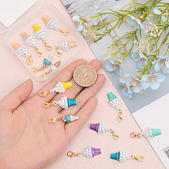 18Pcs Alloy Enamel & Rhinestone Ice Cream Pendant Decorations&nbsp;AJEW-FH0003-48