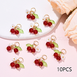 10Pcs Glass Pendants&nbsp;PALLOY-YW00093-06