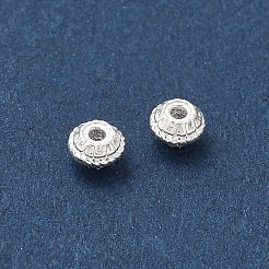 925スターリングシルバービーズ  小さなスペーサーガスケット  銀  ラウンド  3.5x2mm  穴：0.8mm&nbsp;LS-STER-D300-24S-01