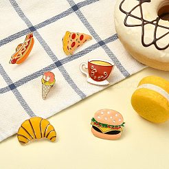 6Pcs 6 Styles Food Series Enamel Pins&nbsp;JEWB-CJ0003-21
