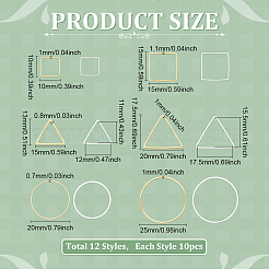 120Pcs 12 Styles Brass Linking Rings&nbsp;KK-ME0003-03