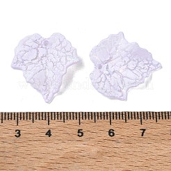ベーキングペイントアクリルパーツ  UVメッキ  ひび割れた葉のお守り  ミックスカラー  24x23x3.5mm  穴：1.6mm&nbsp;AC-CBAF9C1-03A