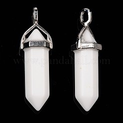 Bullet Imitation Jade Glass Pointed Pendants&nbsp;G-F295-01