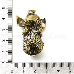 リビングルームのテーブルの装飾用の真鍮製の豚の置物像  アンティークブロンズ  25.5x40.5x27.5mm&nbsp;DJEW-Q008-05AB