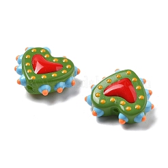 Baking Paint Glass Bumpy Beads Heart&nbsp;X-LAMP-V001-07E