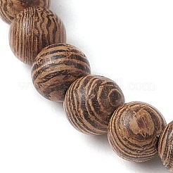 Summer Beach Starfish Dyed Synthetic Turquoise & 6mm Round Wenge Wood Beaded Stretch Bracelets for Women&nbsp;BJEW-JB10514-01