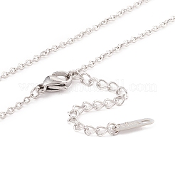 304 Stainless Steel Rectangle Pendant Necklace for Men Women Ion Plating(IP)&nbsp;NJEW-P262-16