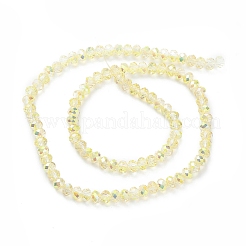 Electroplate Transparent Glass Beads Strands&nbsp;EGLA-K015-07E