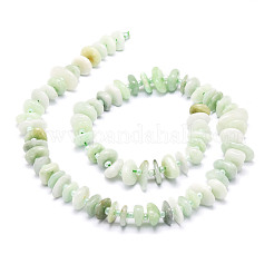 天然ミャンマー産翡翠/ビルマ翡翠ビーズ連売り  ナゲット  8~11x9~14x1.5~5mm  穴：0.8mm  約74個/連  15.55''（39.5センチメートル）&nbsp;G-E569-J14