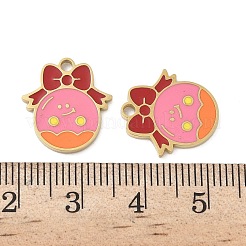 クリスマス 304 ステンレススチール エナメルペンダント  14KGP本金メッキ  蝶結び  16x15x1.5mm  穴：1.8mm&nbsp;STAS-Z093-08Q-G