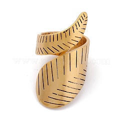 Ion Plating(IP) 304 Stainless Steel Cuff Rings&nbsp;RJEW-G250-35G