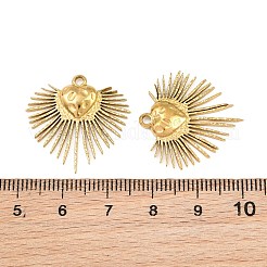 304ステンレスペンダント  太陽の光が差し込むハートのチャーム  イオンプレーティング（ip）  18KGP本金メッキ  23.5x24x2.5mm  穴：1.7mm&nbsp;SA-CBA3ECF-27G