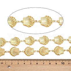 304ステンレススチールシェルシェイプリンクチェーン  溶接されていない  スプールで  イオンプレーティング（ip）  18KGP本金メッキ  21x16x5mm&nbsp;CHS-P023-01G
