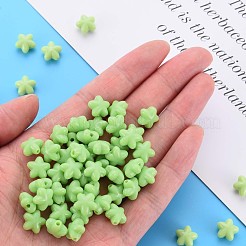 不透明なアクリルビーズ  スター  薄緑  10x10.5x6mm  穴：1.6mm  約1690個/500g&nbsp;MACR-S373-26-A05