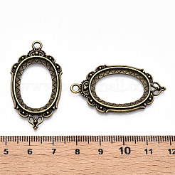 Zinc Alloy Link Cabochon Settings&nbsp;PALLOY-WH0001-35AB