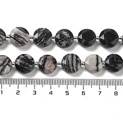 Natural Black Silk Stone/Netstone Beads Strands&nbsp;G-NH0004-037