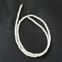 天然淡水シェルビーズ連売り  ディスク  ヒシビーズ  ホワイトスモーク  3~3.5x1.5~2mm  穴：0.6mm  約188個/連  15.47''（39.3センチメートル）&nbsp;BSHE-G039-03