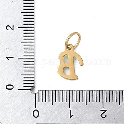 304ステンレススチールエナメルチャーム  丸カン付き  イオンプレーティング（ip）  ゴールドカラー  文字B  11.5x8x1mm  丸カン：6x0.8ミリ  4.5mm内径&nbsp;STAS-G353-01G-B