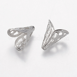 変色しにくい304ステンレススチールビーズコーン  花弁のない  ステンレス鋼色  12x10.5x8mm  穴：1.5mm&nbsp;STAS-F149-10P