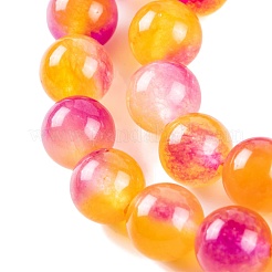 天然石マレーシアジェイドビーズ連売り  ラウンド  染め  ゴールド  8mm  穴：1mm  約48個/連  15インチ&nbsp;G-A146-8mm-C15